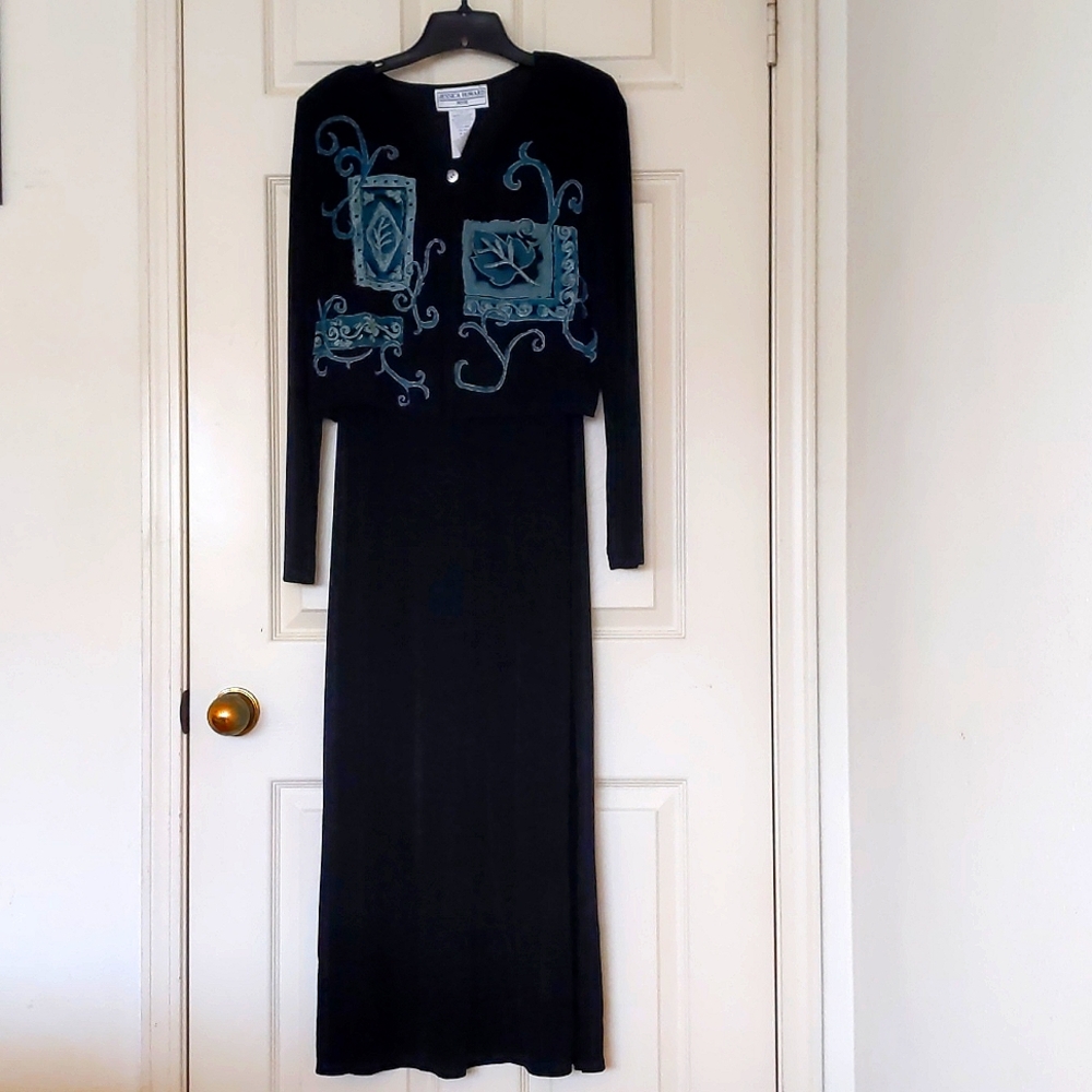 NWOT. Vintage Jessica Howard Long sleeve two pieces set maxi dress.
